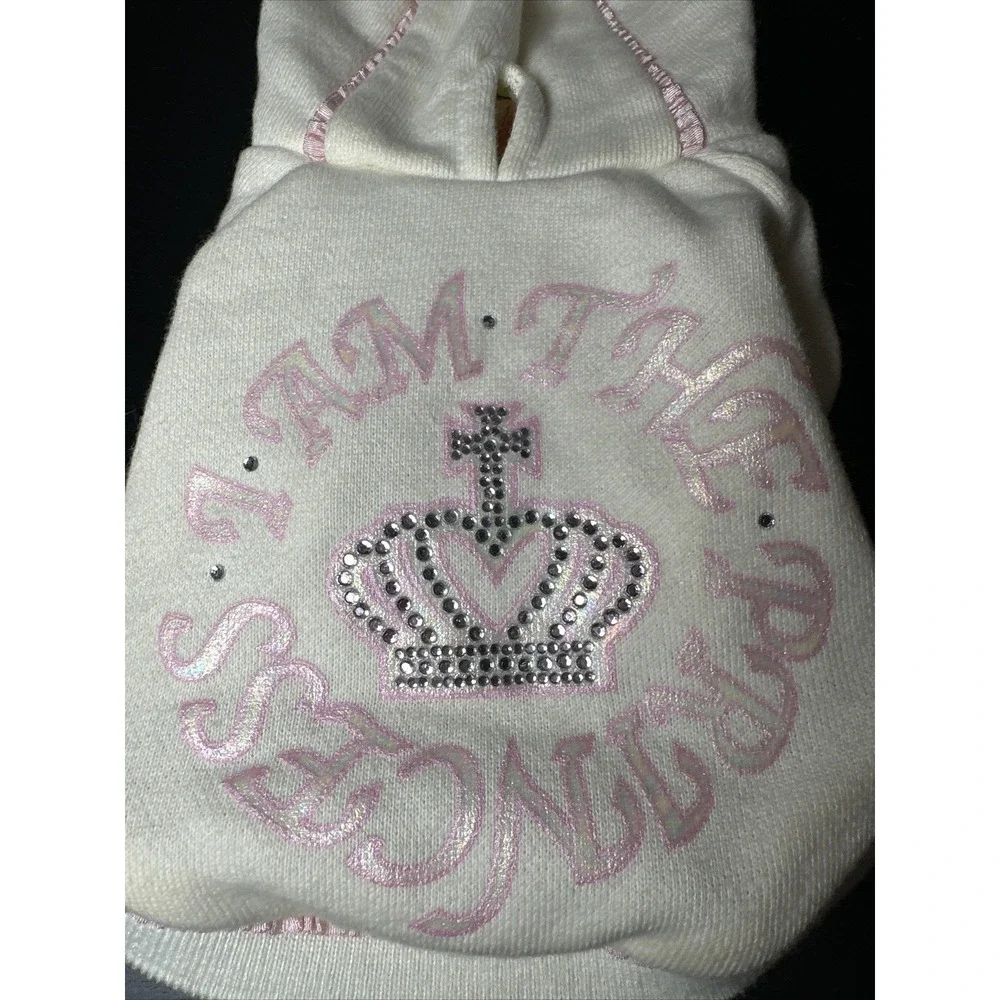 Creative Yoko Y2K Pet Dog Clothes Hooded Lace Ruffle Size Small Pink Cream